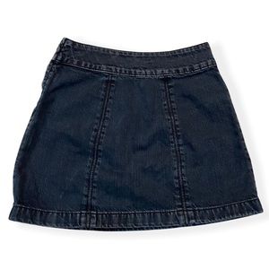 Free People Jean Denim Mini Skirt Dark Blue Side Zip Womens Size 0
